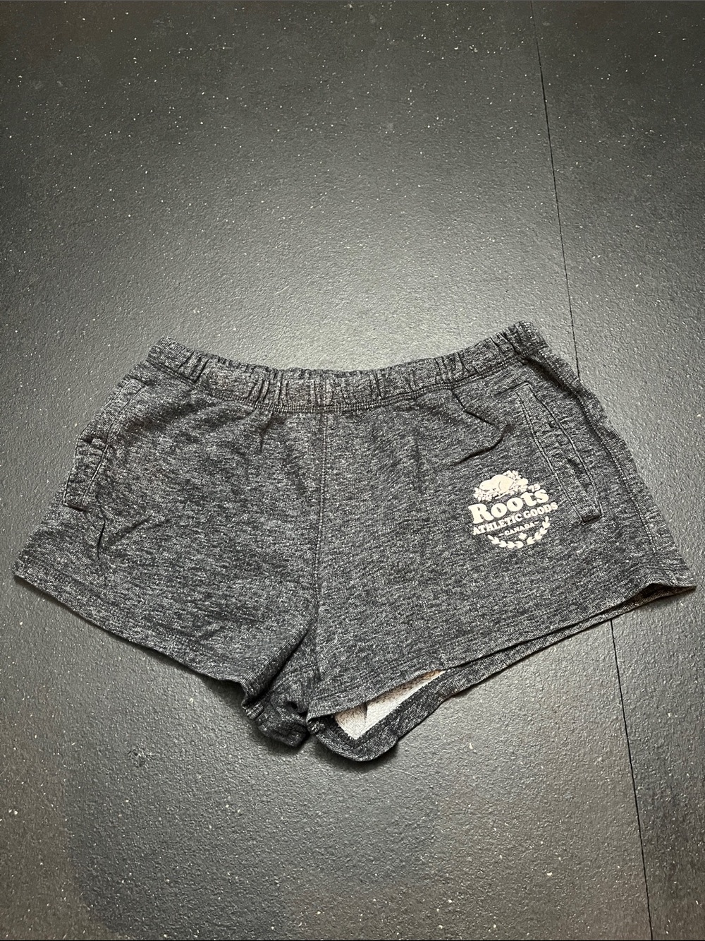 Roots Women's Charcoal Heather Athletic Shorts - Picture 1 of 6